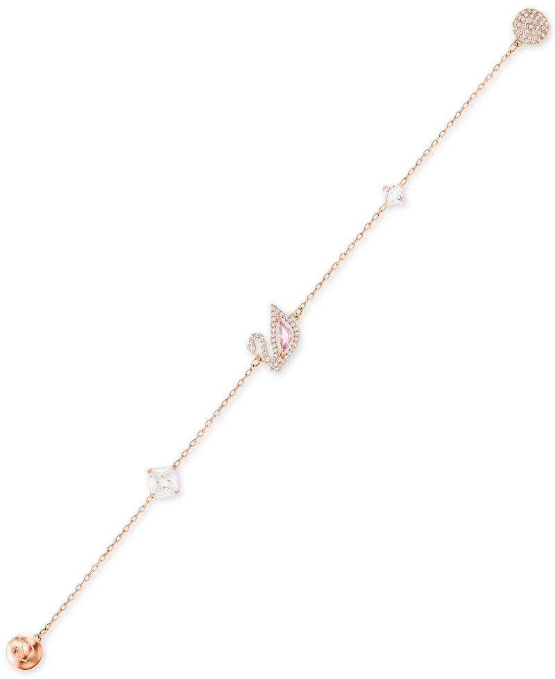 Swarovski Remix Rose Gold-Tone Crystal Swan Magnetic Bracelet