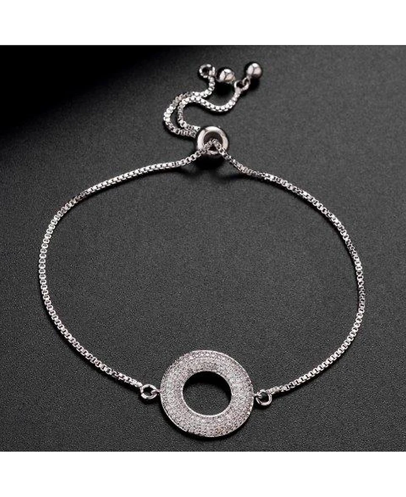 Nicole Miller Cubic Zirconia Halo Flower Bracelet