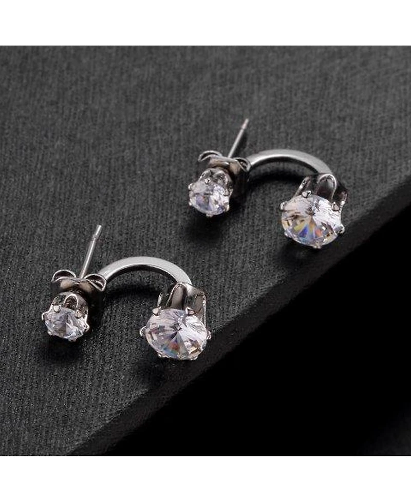 Nicole Miller Double Cubic Zirconia Stone Ear Huggie
