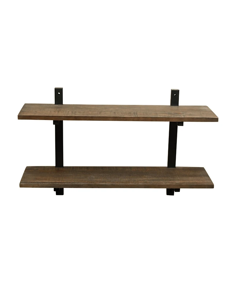 Alaterre Pomona 36" W Metal and Solid Wood Wall Shelf