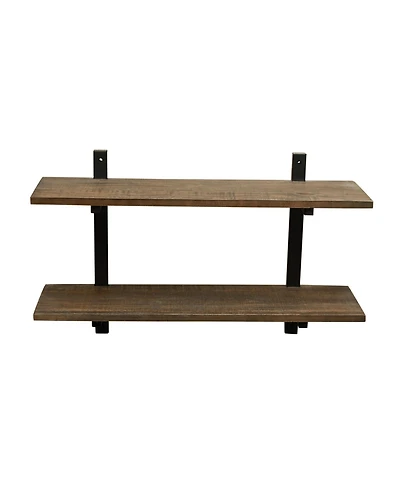 Alaterre Pomona 36" W Metal and Solid Wood Wall Shelf