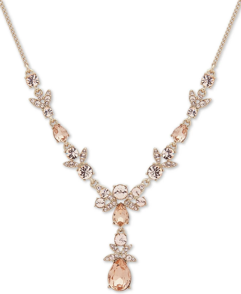 Givenchy Gold-Tone Crystal Lariat Necklace, 16" + 3" extender