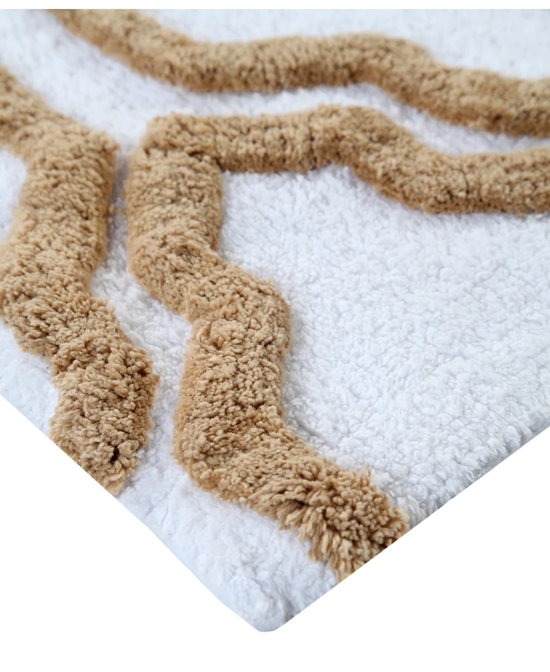 Saffron Fabs Quatrefoil Non-Skid Cotton Bath Rug, 24" x 36"