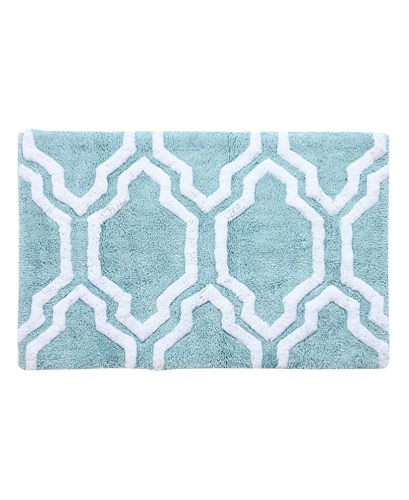 Saffron Fabs Quatrefoil Non-Skid Cotton 2-Pc. Bath Rug Set