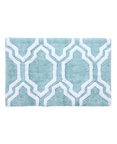 Saffron Fabs Quatrefoil Non-Skid Cotton 2-Pc. Bath Rug Set