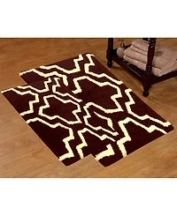 Saffron Fabs Quatrefoil Non-Skid Cotton 2-Pc. Bath Rug Set