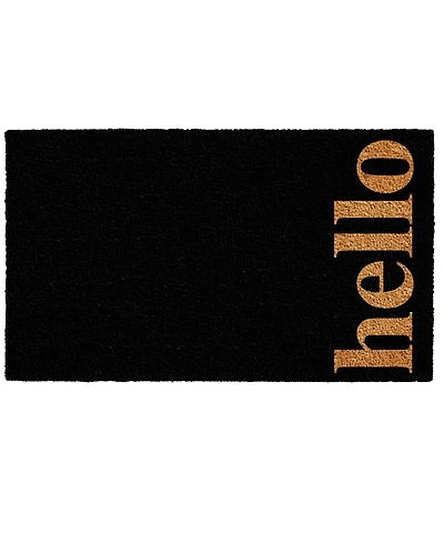 Home & More Vertical Hello Coir/Vinyl Doormat, 24" x 36"