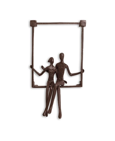 Danya B. Couple Sitting on a Window Seal Iron Wall Piece
