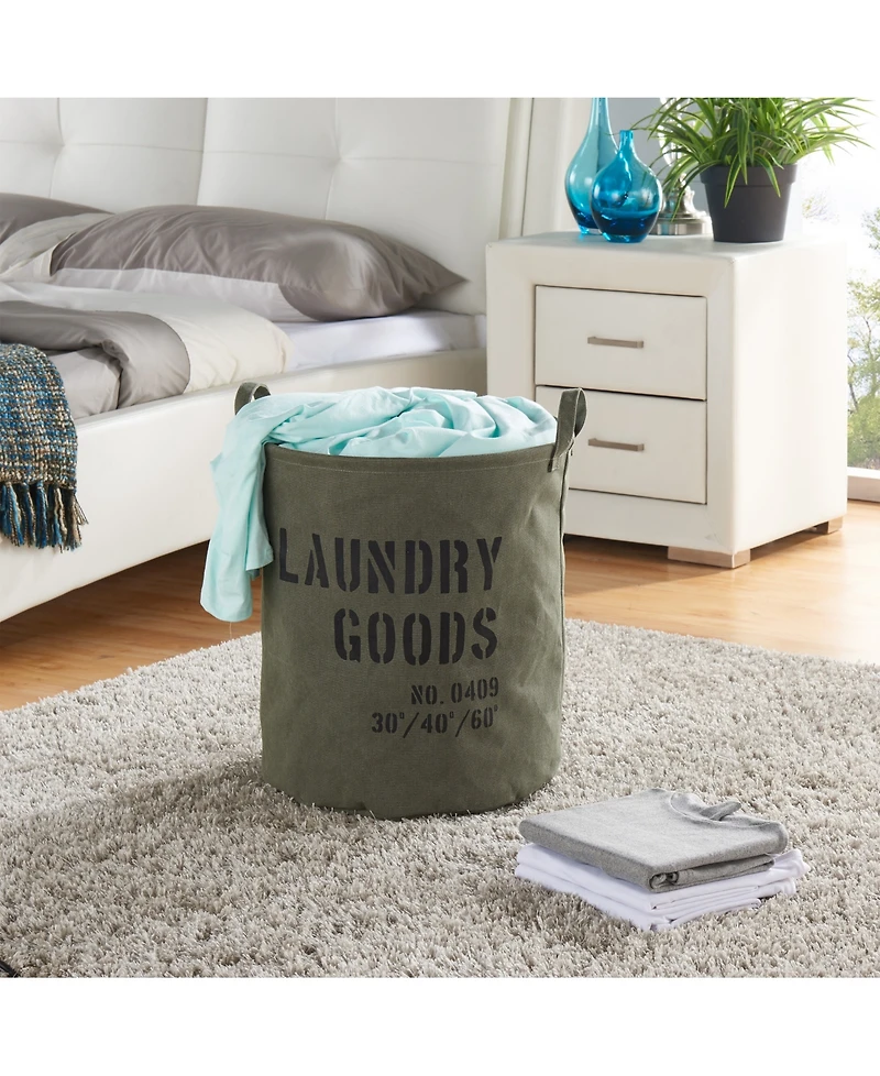 Danya B Army Canvas Laundry Bucket