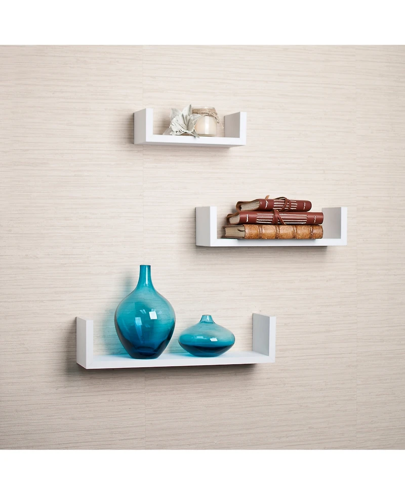 Danya B. Floating 'U' Laminated Shelves - Set of 3