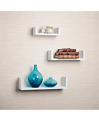 Danya B. Floating 'U' Laminated Shelves - Set of 3