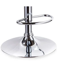 Leick Home Adjustable Swivel Stool with Chrome Base, Set of 2, Gray
