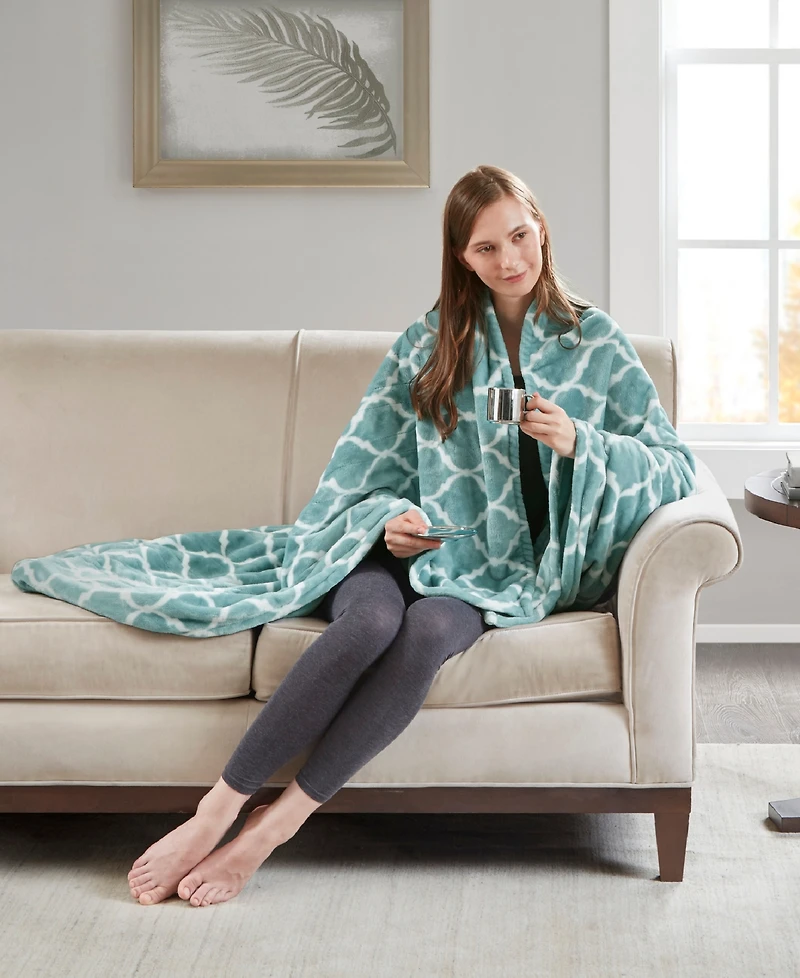Beautyrest Ogee Plush Electric Throw, 60" x 70"