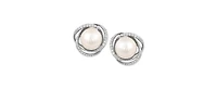 Honora Cultured Freshwater Pearl (7mm) & Diamond (1/8 ct. t.w.) Stud Earrings 14k Gold
