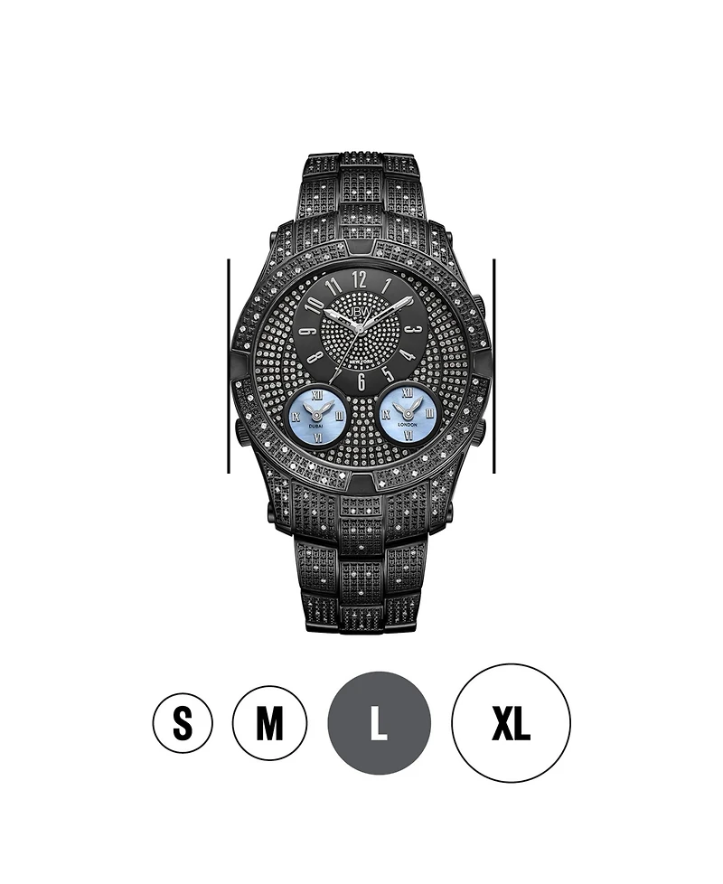 Jbw Men's Jet Setter Iii Diamond (1 ct.t.w.) Black Ion-Plated Stainless Steel Watch