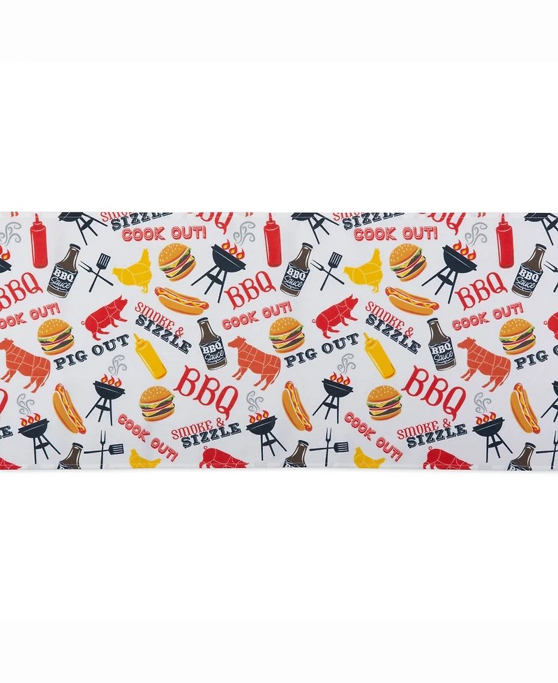 Bbq Fun Print Outdoor Table Runner 14" X 72"