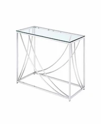 Malibu Rectangular Sofa Table with Swoop Accents