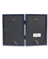 Lawrence Frames Hinged Double Blue Wood Picture Frame - Gallery Collection