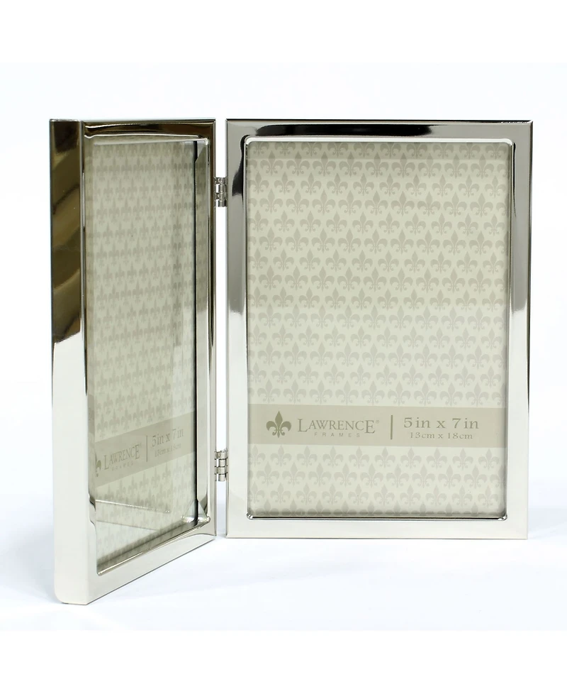 Lawrence Frames Hinged Double Silver Standard Metal Picture Frame