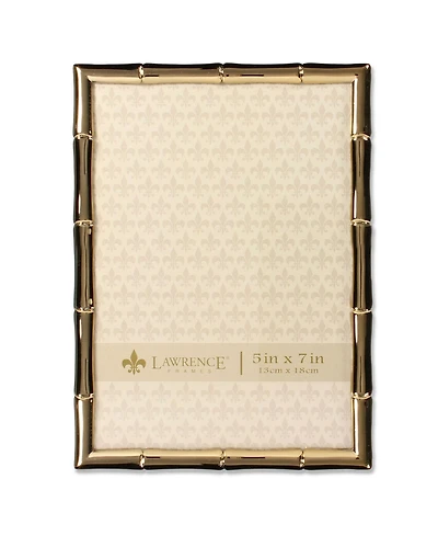Lawrence Frames Gold Metal Picture Frame with Bamboo Design - 5" x 7"