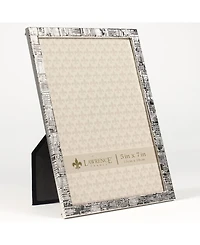 Lawrence Frames Silver Metal Picture Frame with Linen Pattern - 5" x 7"