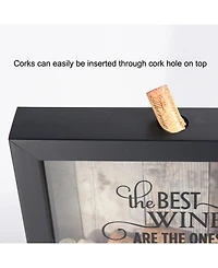 Lawrence Frames Black Shadow Box Wine Cork Holder - 10" x 10"