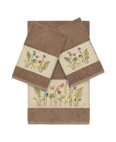 Linum Home Turkish Cotton Serenity -Pc. Embellished Towel Set