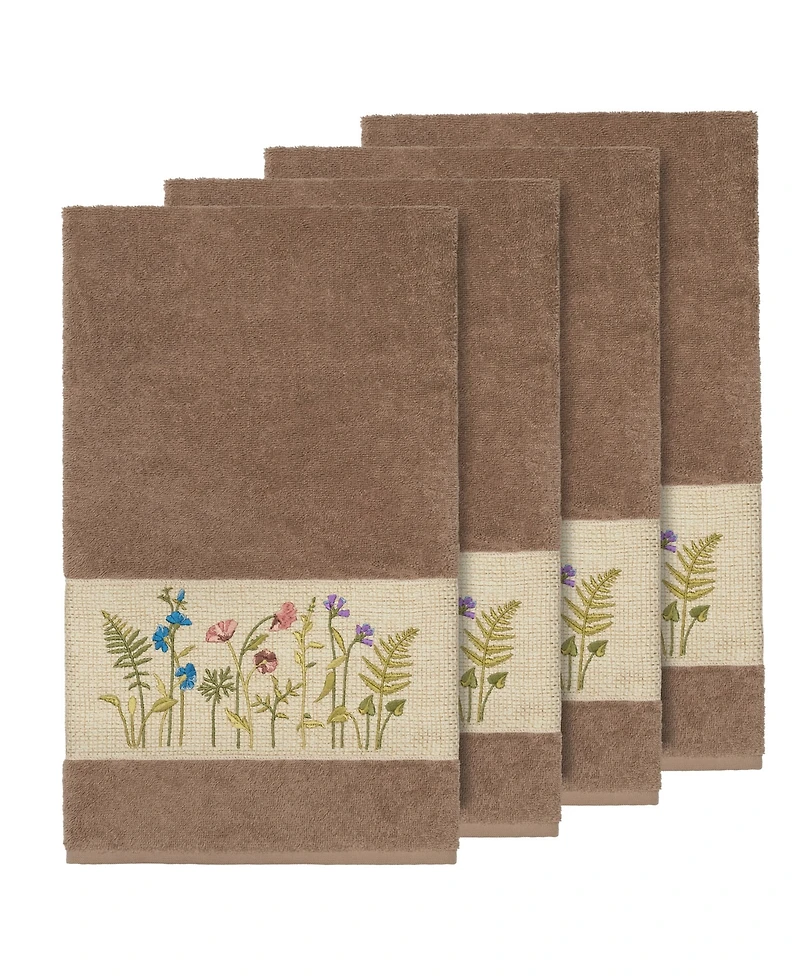 Linum Home Turkish Cotton Serenity 4-Pc. Embellished Bath Towel Set