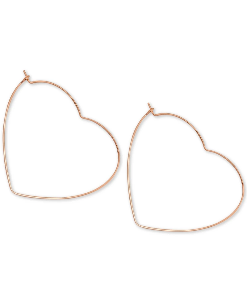 Essentials Heart Large Hoop Earrings in Rose Gold-Plate