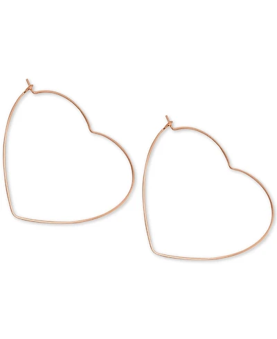 Essentials Heart Large Hoop Earrings in Rose Gold-Plate