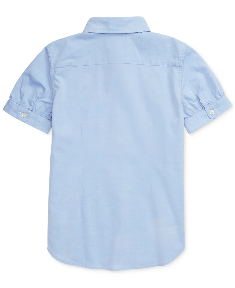 Polo Ralph Lauren Big Girls Short Sleeve Solid Oxford Top