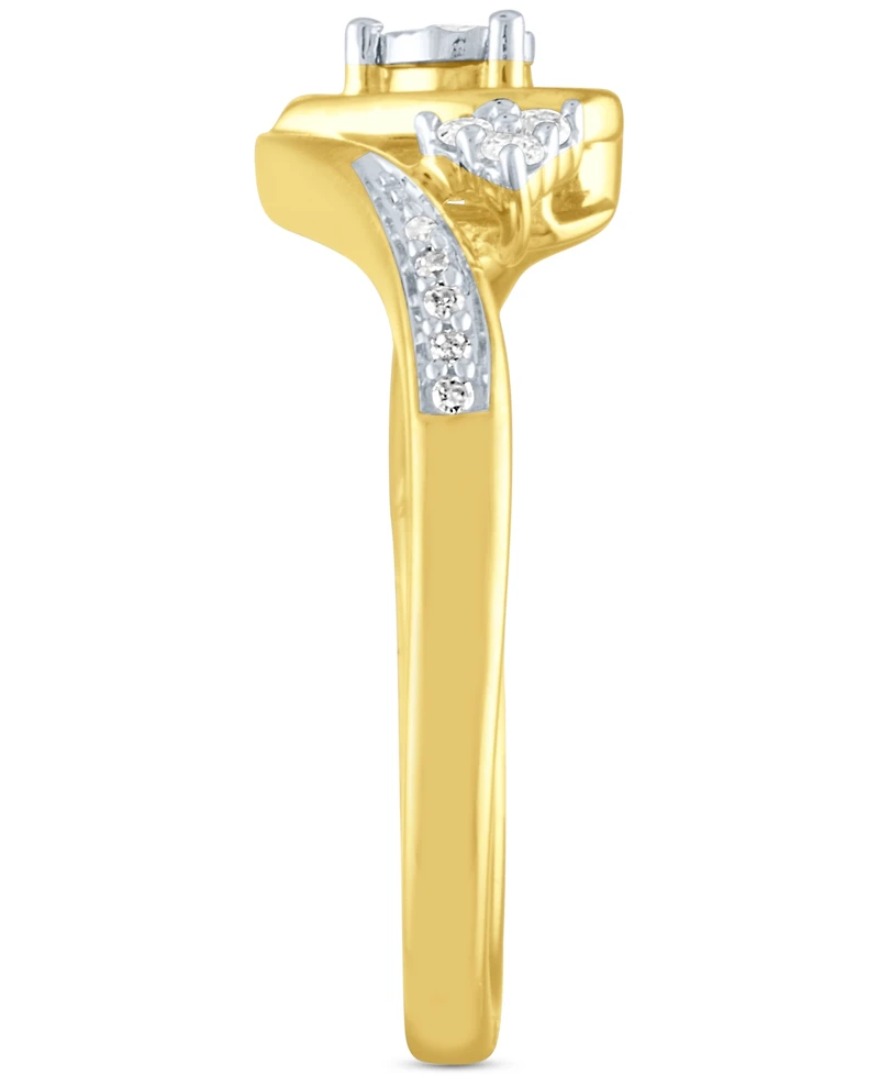 Diamond Heart Promise Ring (1/6 ct. t.w.) in 14k Gold Over Sterling Silver