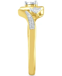Diamond Heart Promise Ring (1/6 ct. t.w.) in 14k Gold Over Sterling Silver