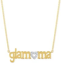 Diamond "Glamama" 18" Pendant Necklace (1/10 ct. t.w.) in 14k Gold Over Sterling Silver