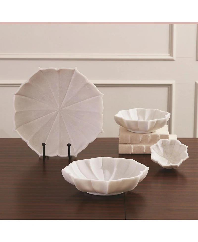 Global Views Marble Petal Bowl Large