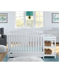 Graco Solano 4-in-1 Convertible Crib & Changer with Drawer - Pebble Gray