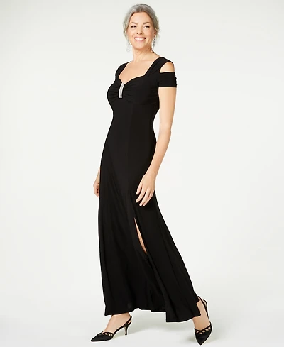 R & M Richards Cold-Shoulder Gown