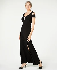 R & M Richards Cold-Shoulder Gown