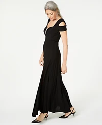 R & M Richards Cold-Shoulder Gown