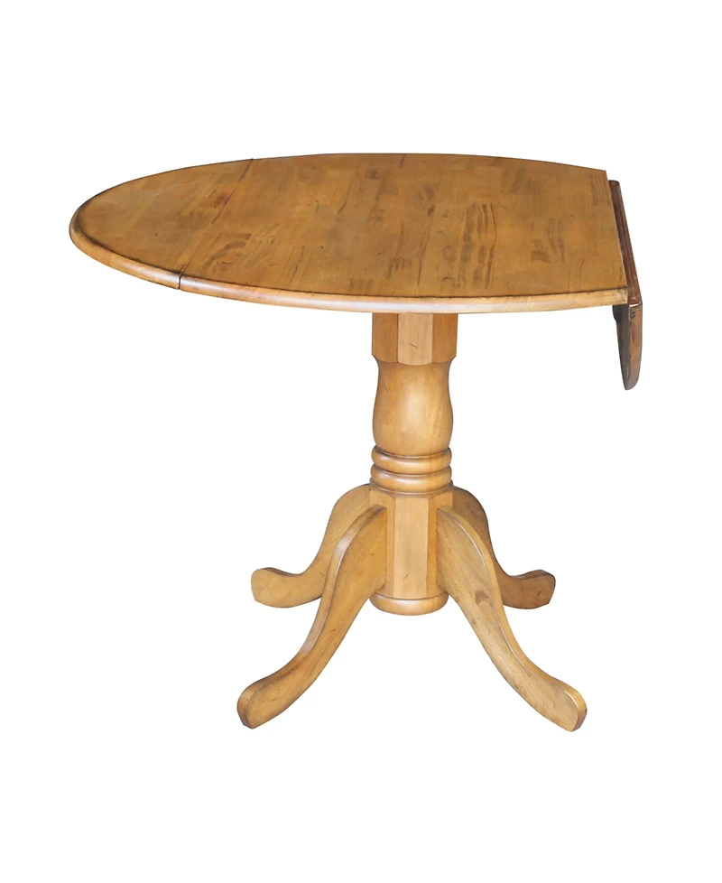 International Concepts 42" Round Dual Drop Leaf Pedestal Table
