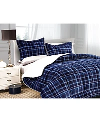 Elegant Comfort Plaid Micromink/Sherpa Reversible Down Alternative Microsuede -Pc. Comforter Sets
