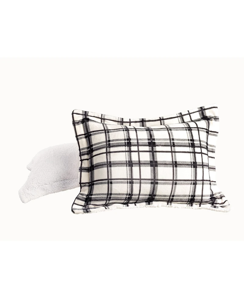 Elegant Comfort Plaid Micromink/Sherpa Reversible Down Alternative Microsuede 3-Pc. Comforter Sets