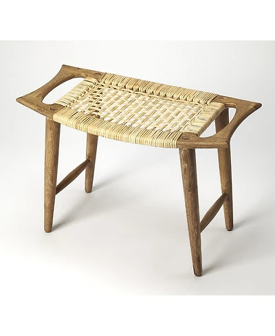 Butler Tristan Wood and Rattan Stool