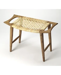 Butler Tristan Wood and Rattan Stool