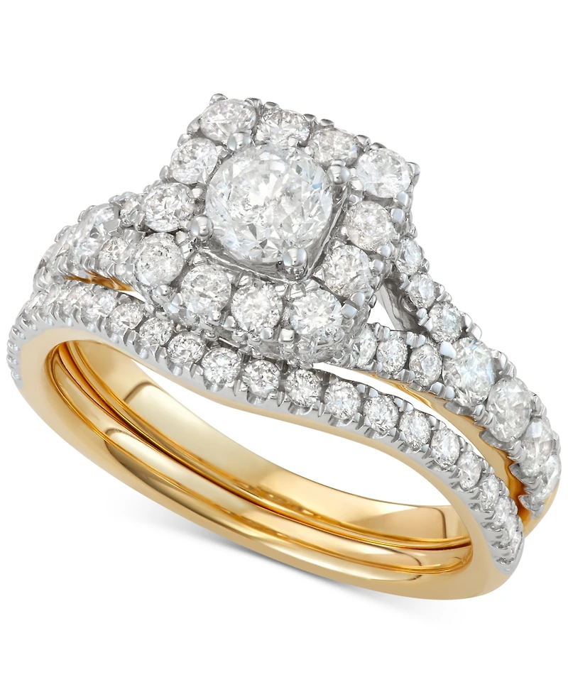 Diamond Halo Bridal Set (2 ct. t.w.) 14K White, Yellow or Rose Gold
