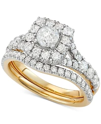 Diamond Halo Bridal Set (2 ct. t.w.) 14K White, Yellow or Rose Gold
