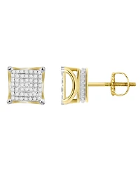 Men's Diamond (1/4 ct.t.w.) Square Earring Set in 10k Yellow Gold