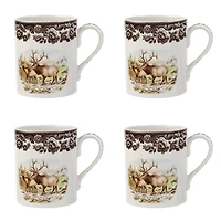 Spode Woodland Elk Mugs, Set of 4