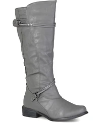 Journee Collection Women's Harley Extra Wide Calf Rouched Knee High Boots