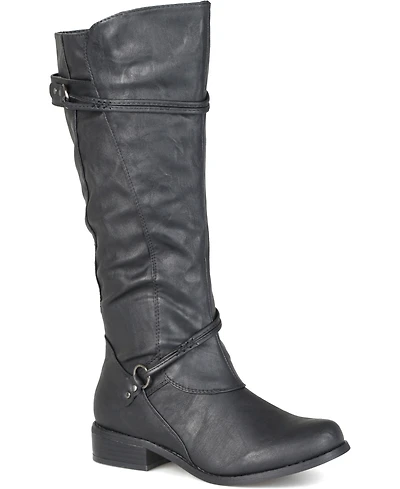 Journee Collection Women's Harley Wide Calf Rouched Knee High Boots